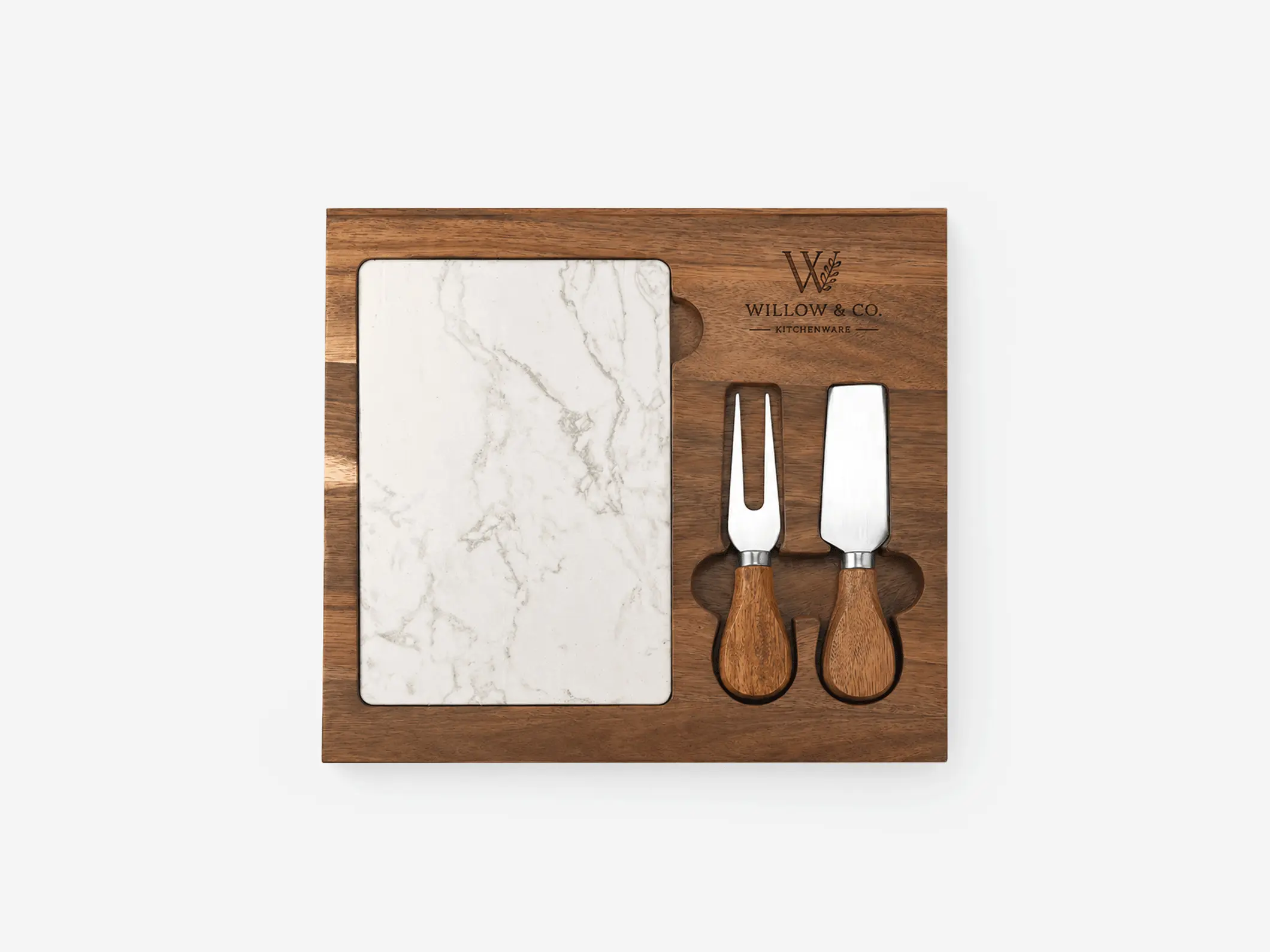 Marble & Wood Cheese Board Set - View 1