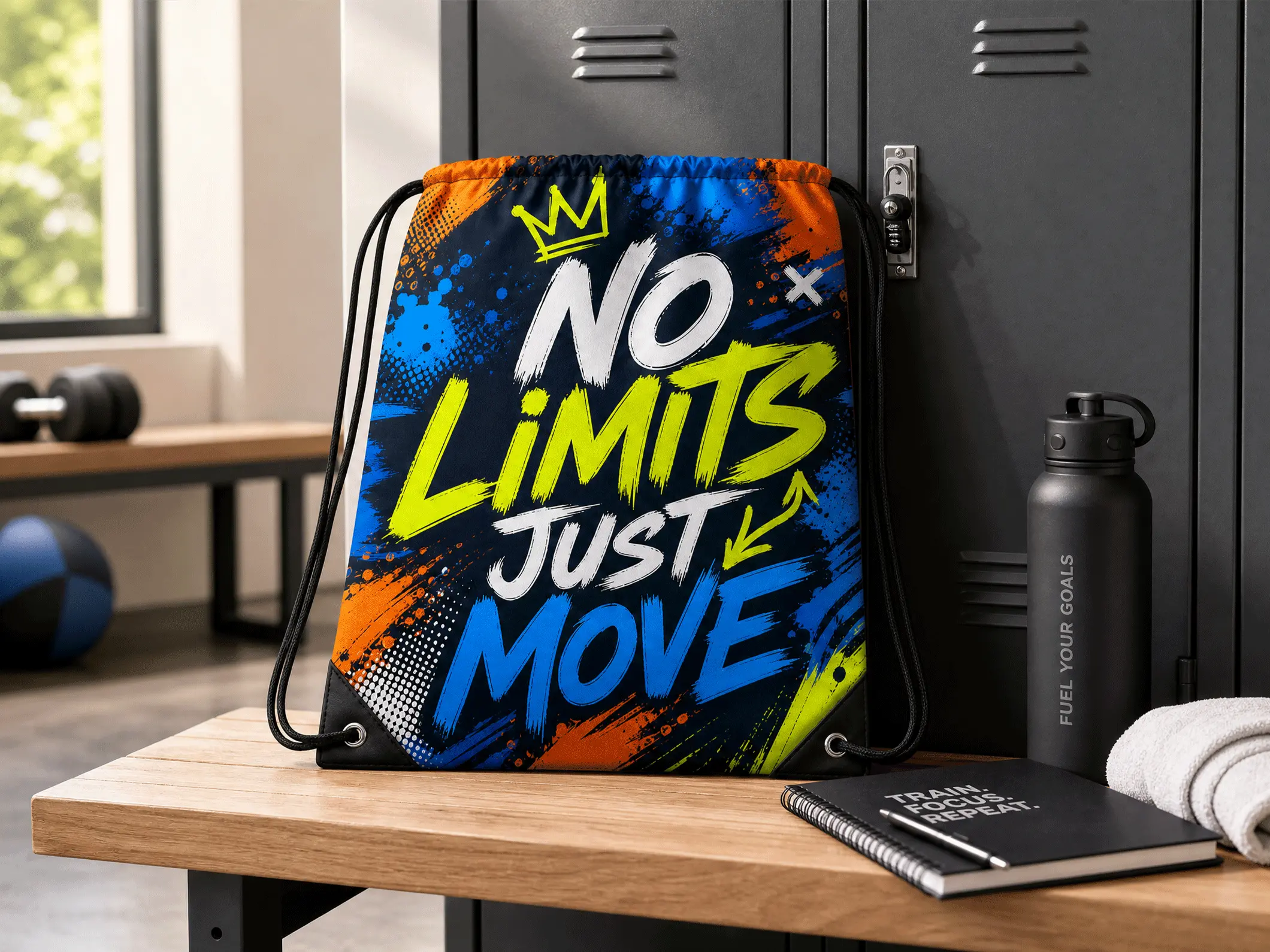 All-Over Print Drawstring Backpack - View 3