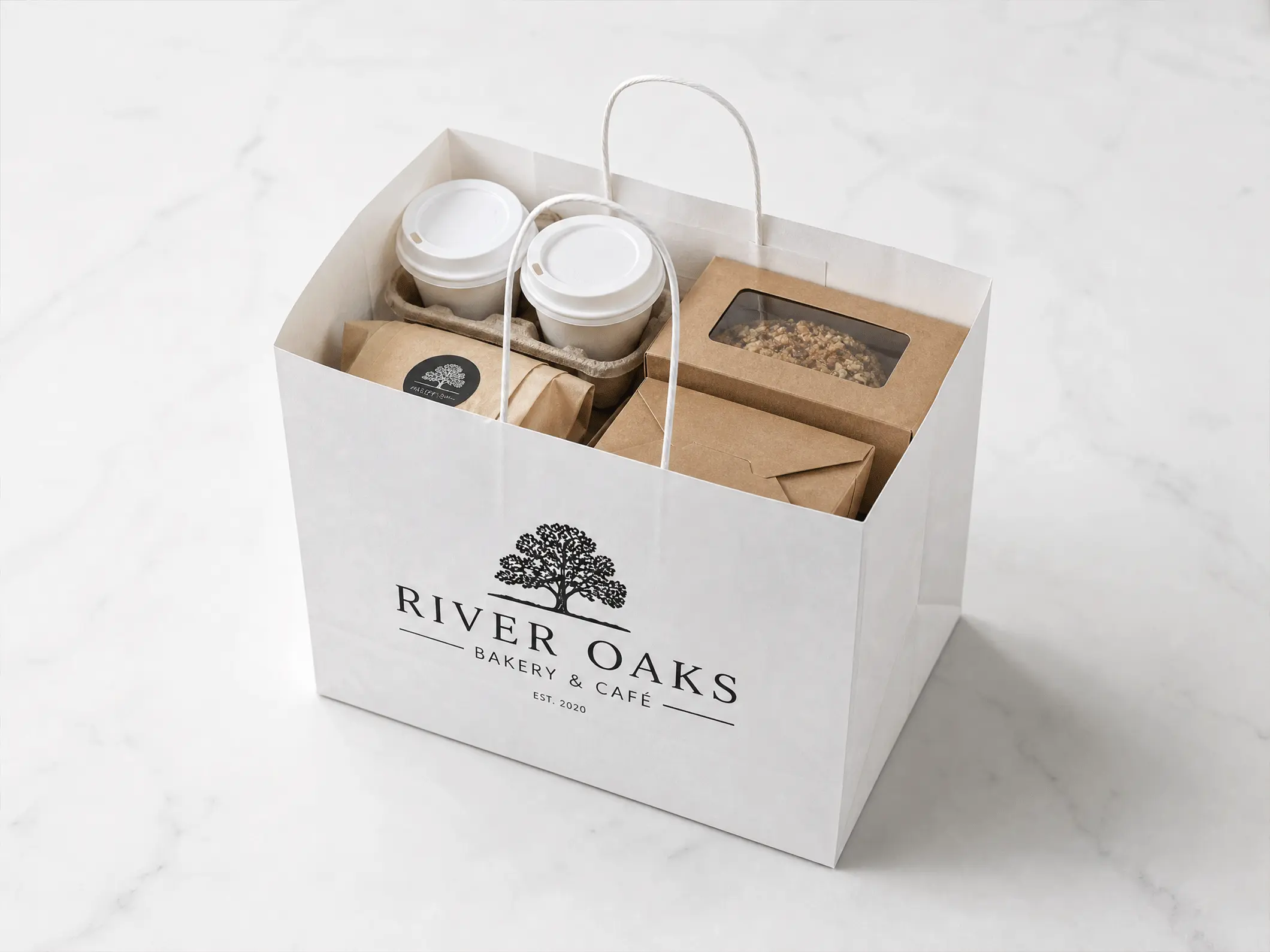 Kraft Takeout Paper Bags - View 3