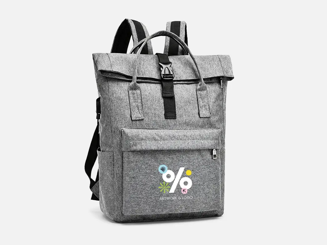 Roll Top Laptop Backpack with USB Charging