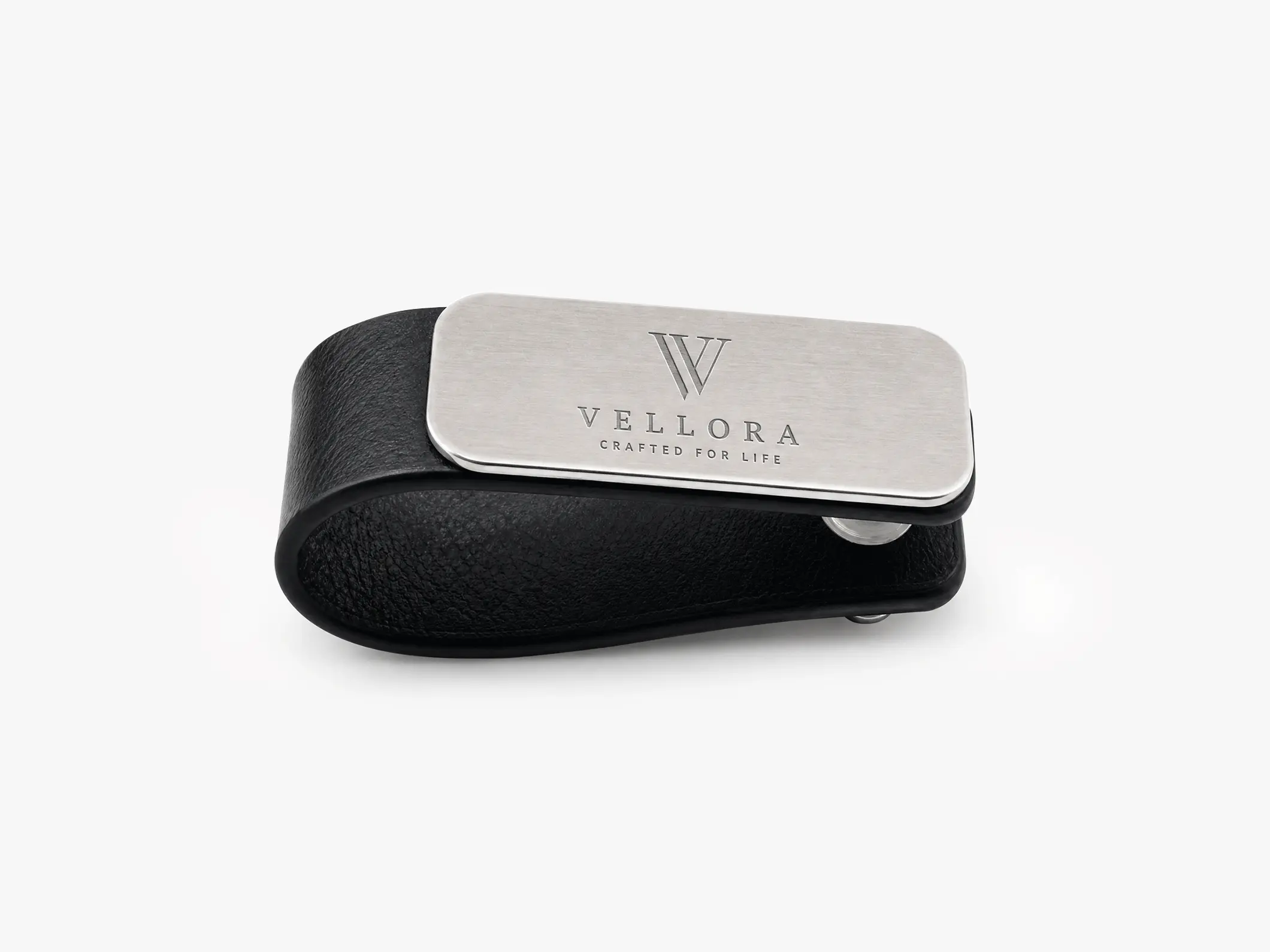 Leather Key Organizer with Metal Panel - View 2