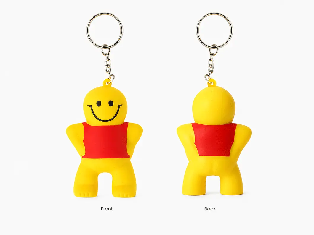 Smiley Man Stress Reliever Keychain - View 3