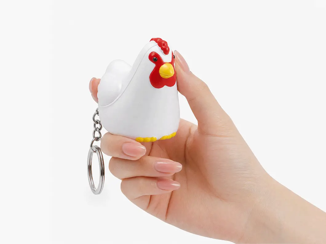 Rooster Stress Reliever Keychain - View 2