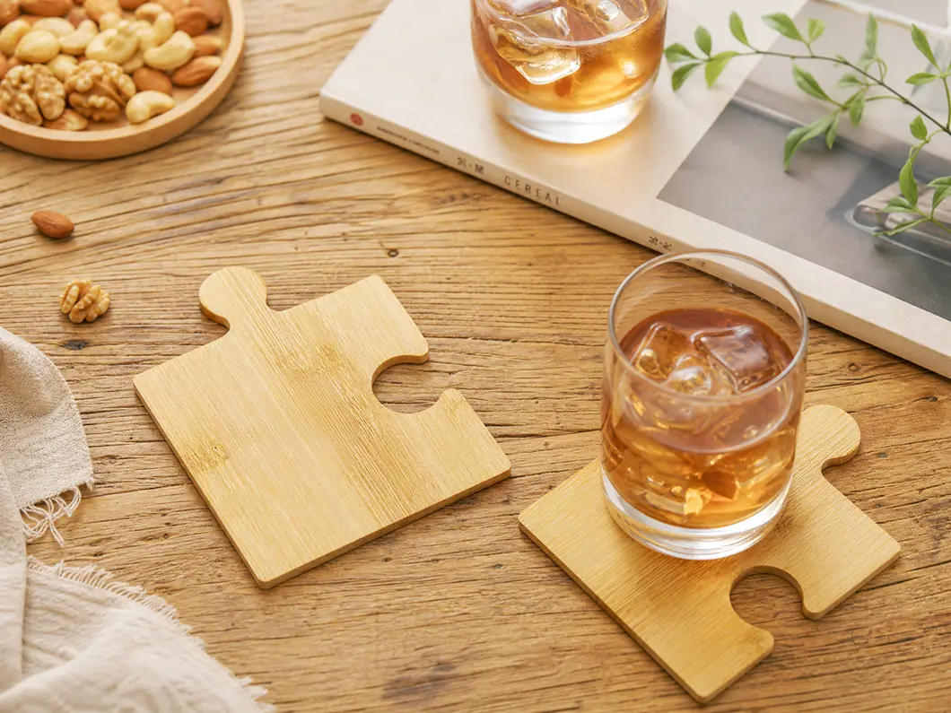 Bamboo Puzzle Coaster Set - View 2
