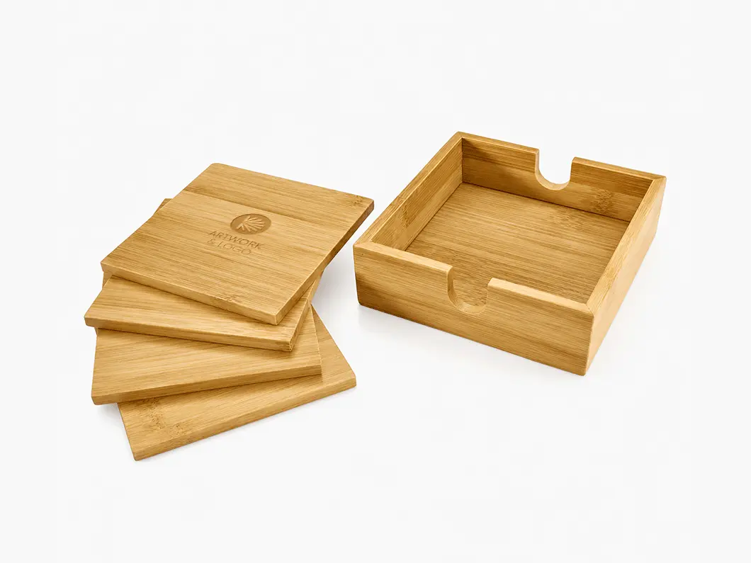 Bamboo Coaster Set - View 4