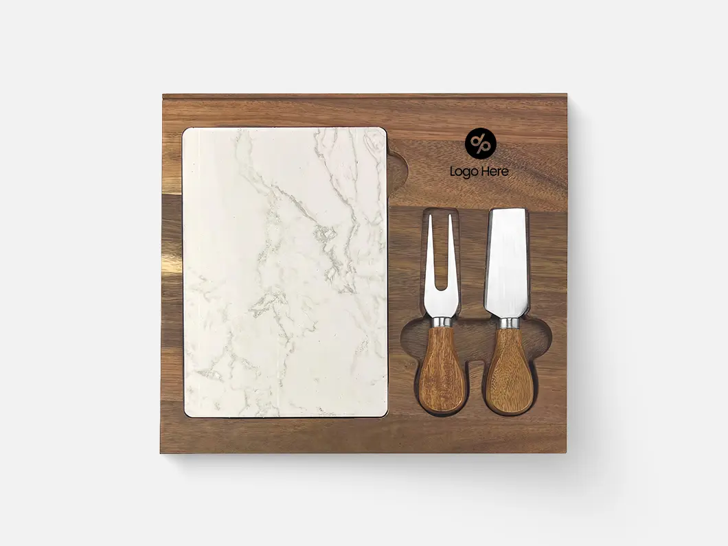 Marble & Wood Cheese Board Set