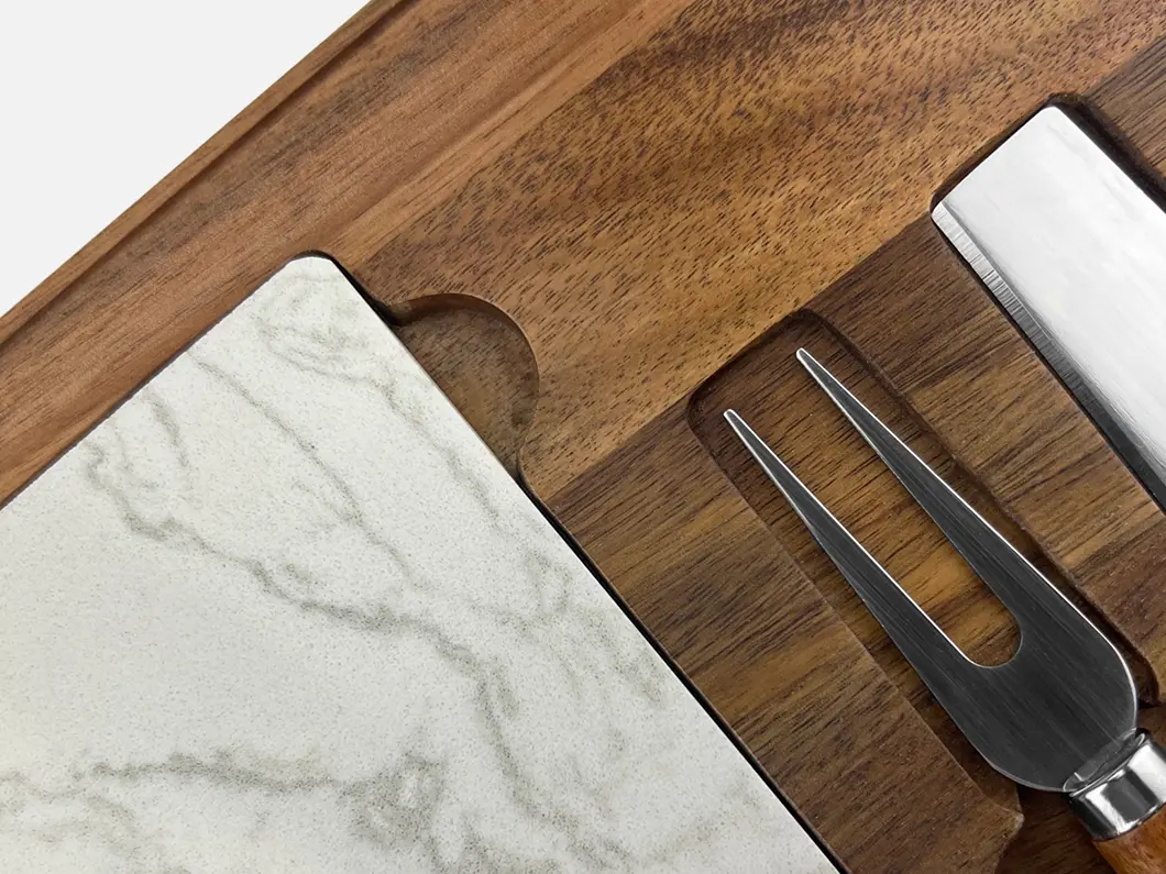 Marble & Wood Cheese Board Set - View 2