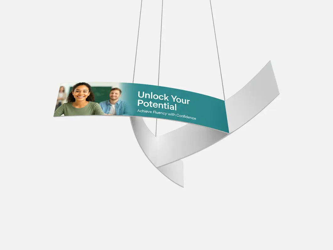 Pinwheel Tension Fabric Hanging Banners