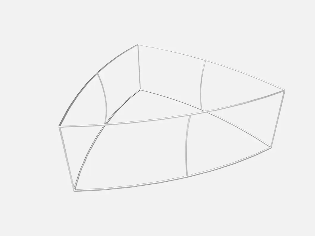 Curved Triangle Tension Fabric Hanging Banners - View 1