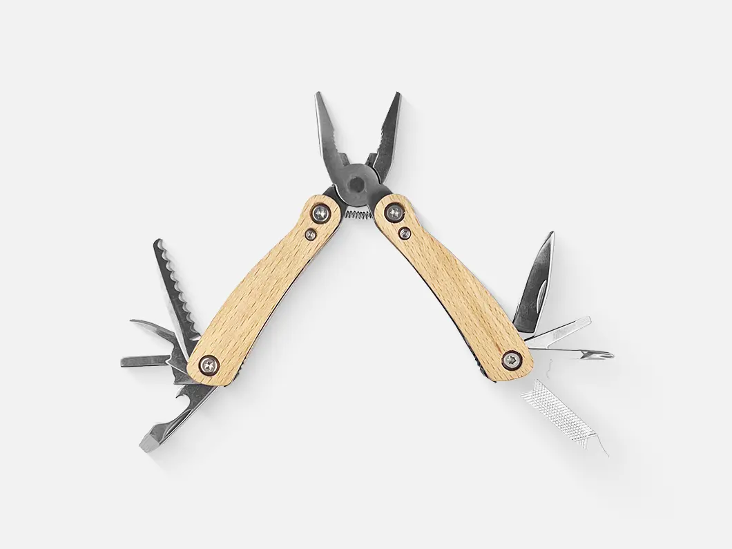 Beechwood Handle Multi-Function Folding Tool - Overview
