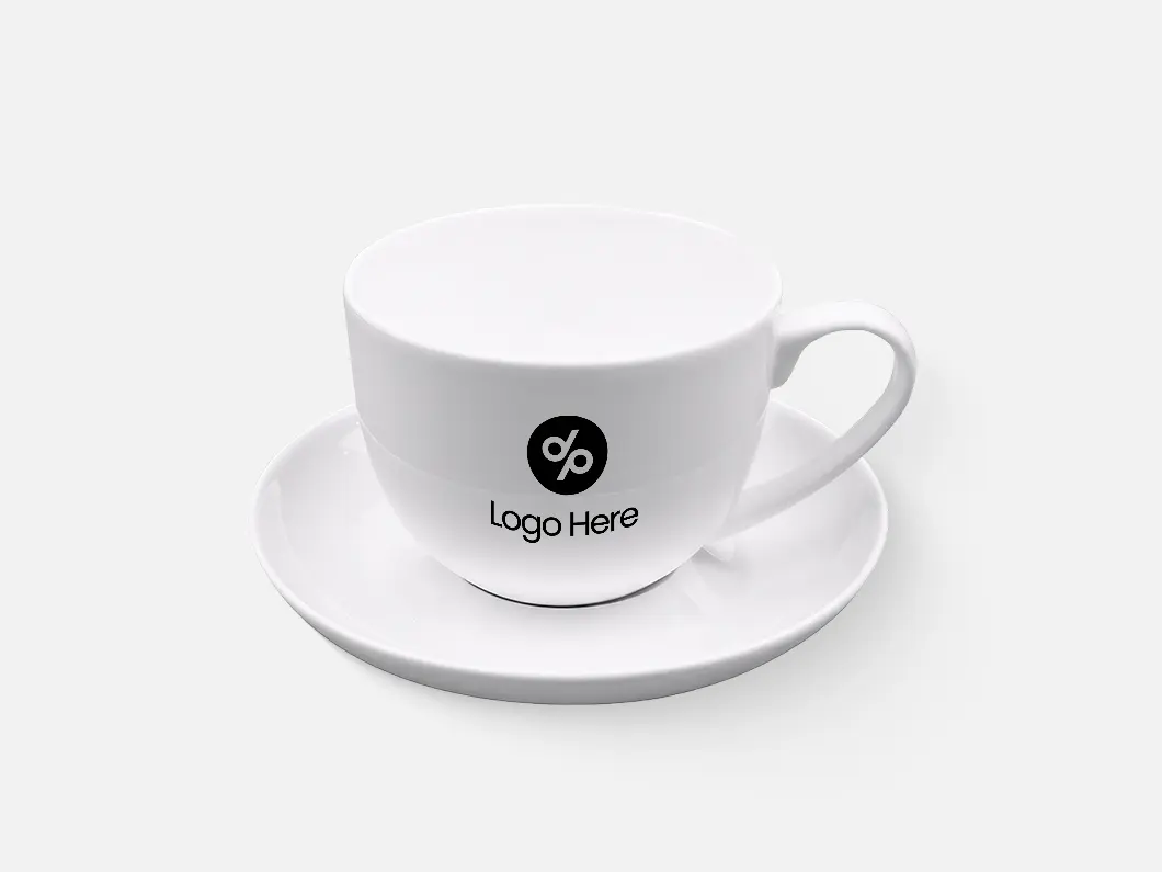 Classic White Ceramic Cup & Saucer Set