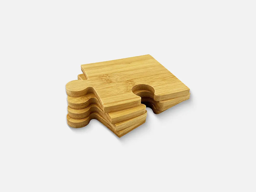 Bamboo Puzzle Coaster Set - View 1