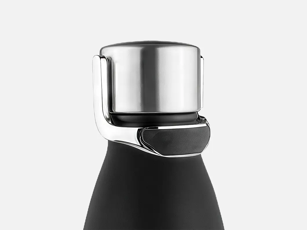 15oz Bamboo Wrap Vacuum Insulated Stainless Steel Water Bottle with Foldable Handle - View 3