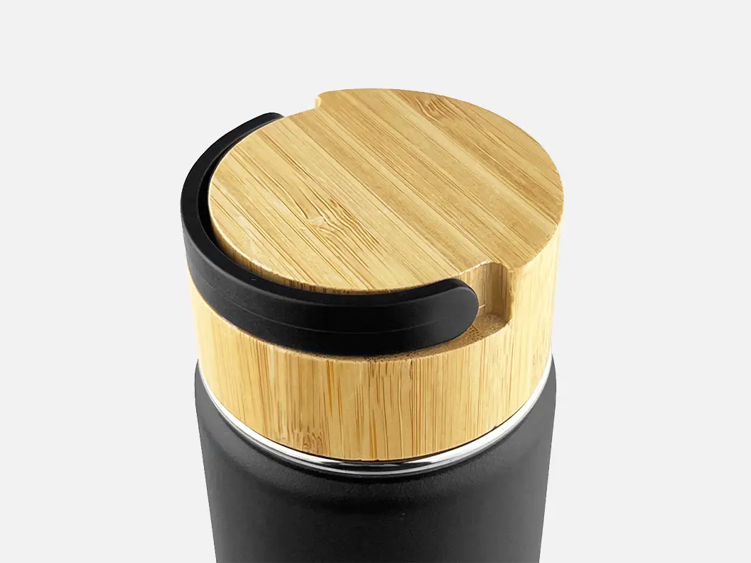 15oz Bamboo Lid Insulated Stainless Steel Water Bottle - View 4