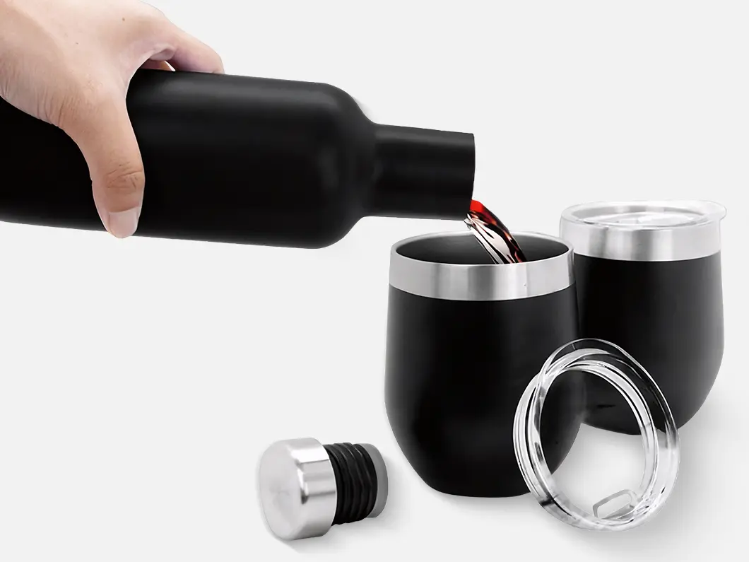 24.6oz Wine Bottle Shape Vacuum Insulated Stainless Steel Water Bottle - View 2