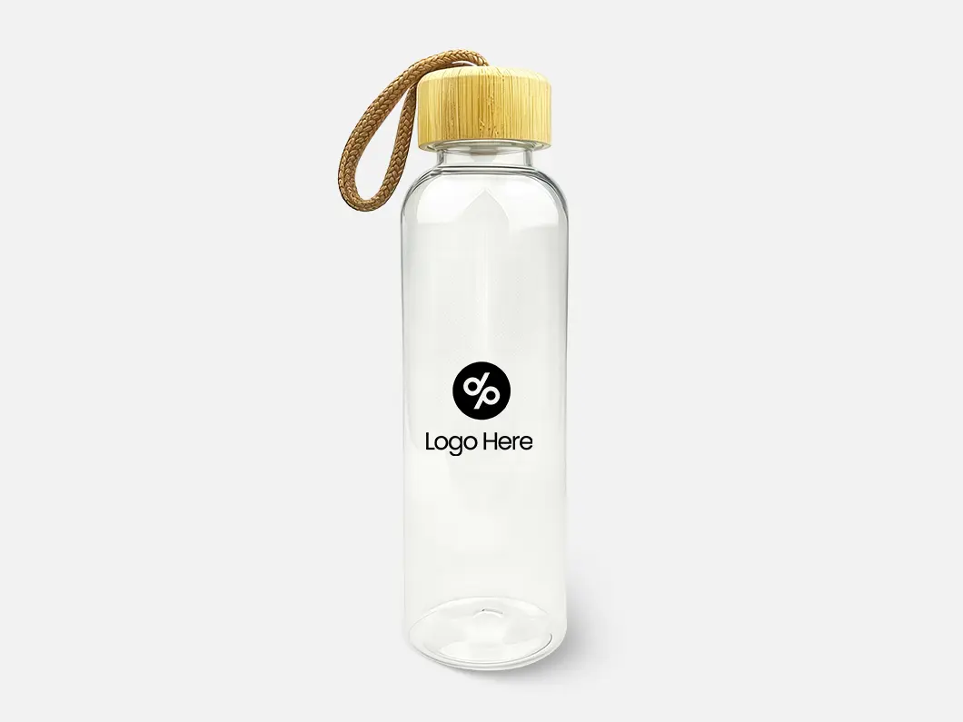 18.6oz RPET Water Bottle with Bamboo Lid