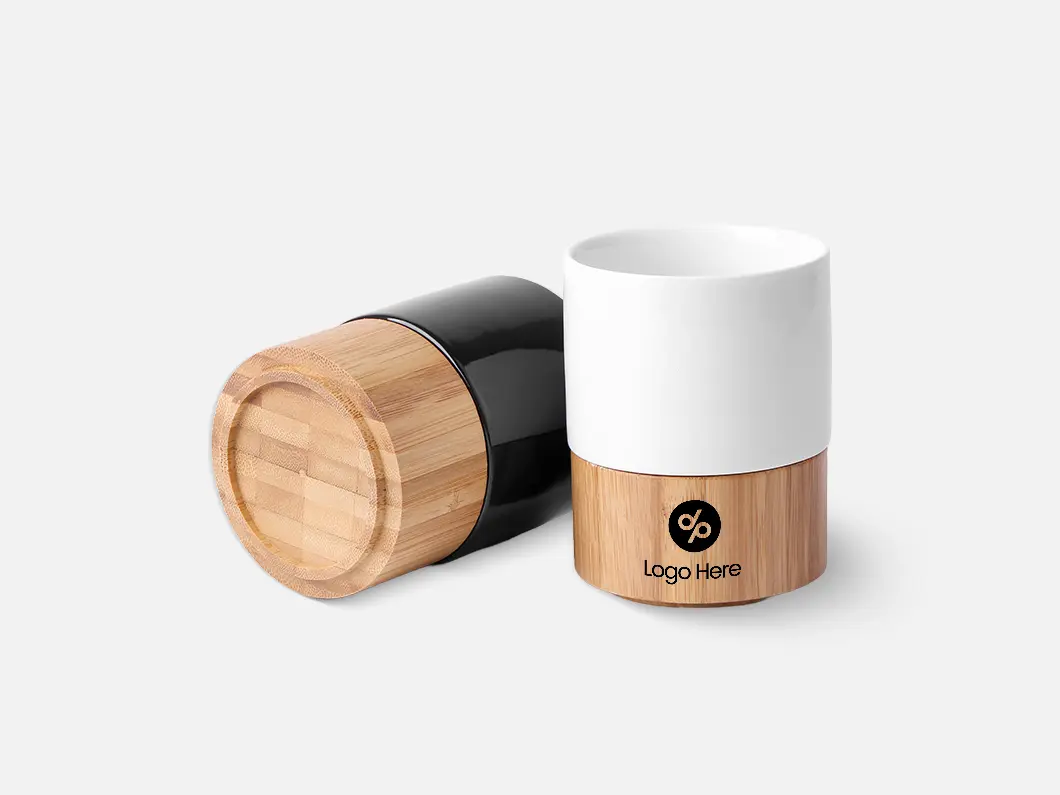 Ceramic & Bamboo 10oz Desk Cup