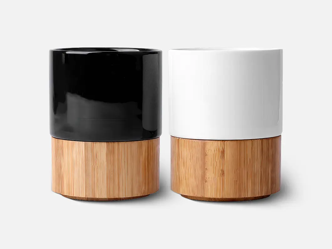 Ceramic & Bamboo 10oz Desk Cup - View 3