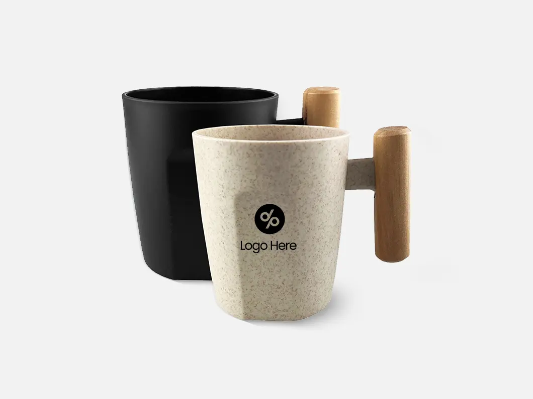 15oz Straw Fiber Mug with Wood Handle