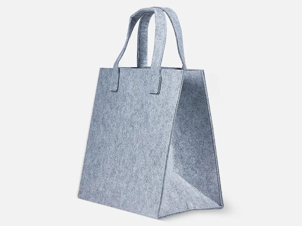 Structured Felt Cube Tote Bag - View 2