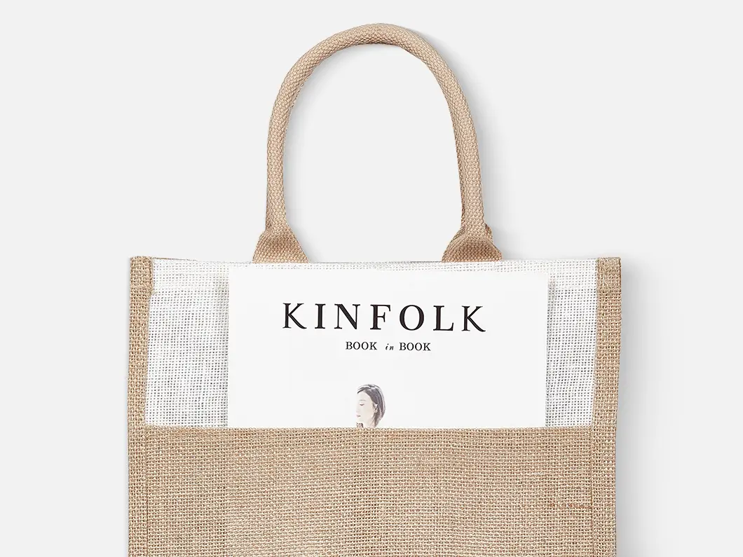 Two-Tone Jute Tote Bag - View 4