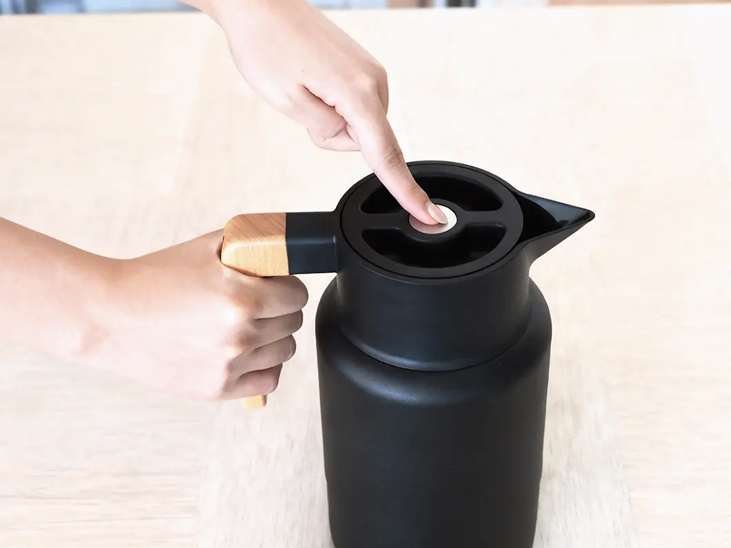 44oz Vacuum Insulated Thermal Jug with Wooden Handle - View 2