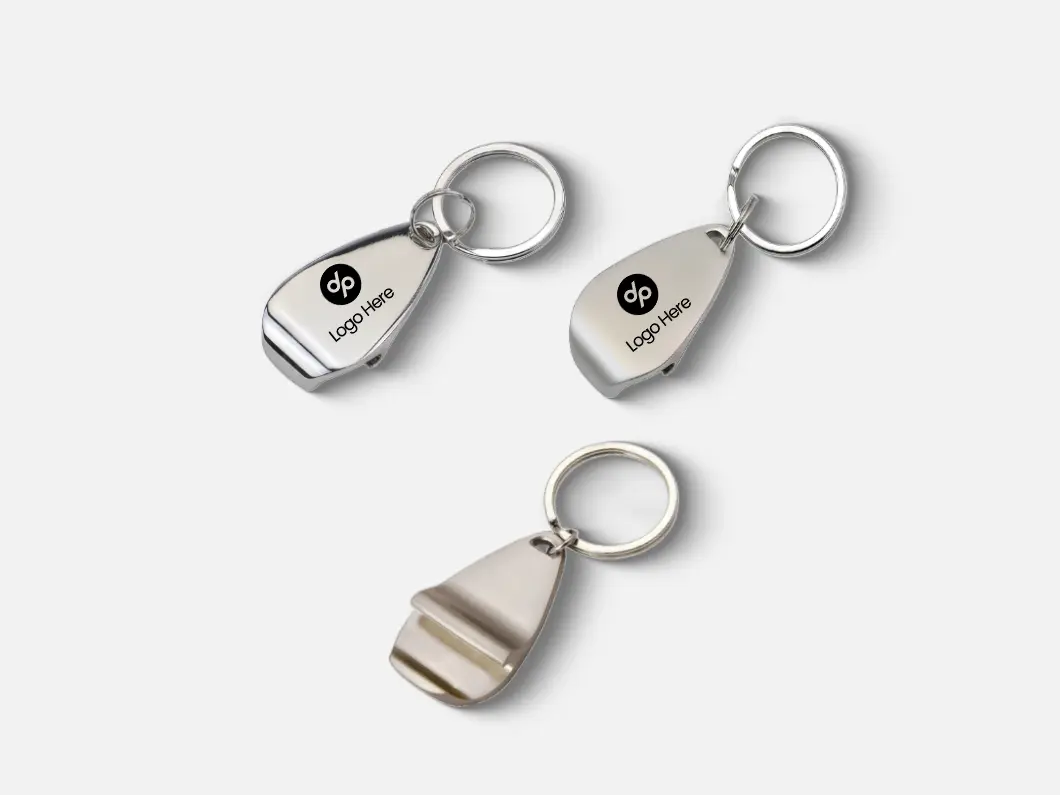 Silver Finish Zinc Alloy Bottle Opener Keychain
