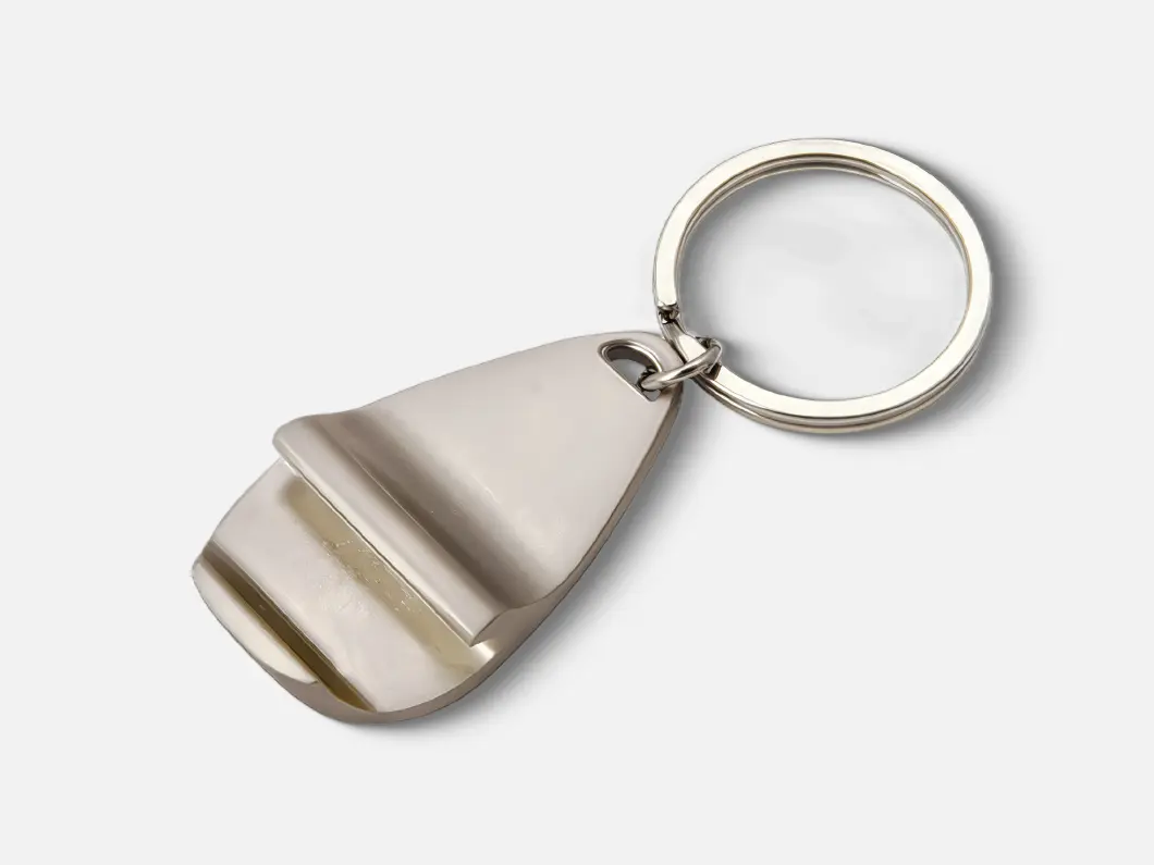Silver Finish Zinc Alloy Bottle Opener Keychain - View 2