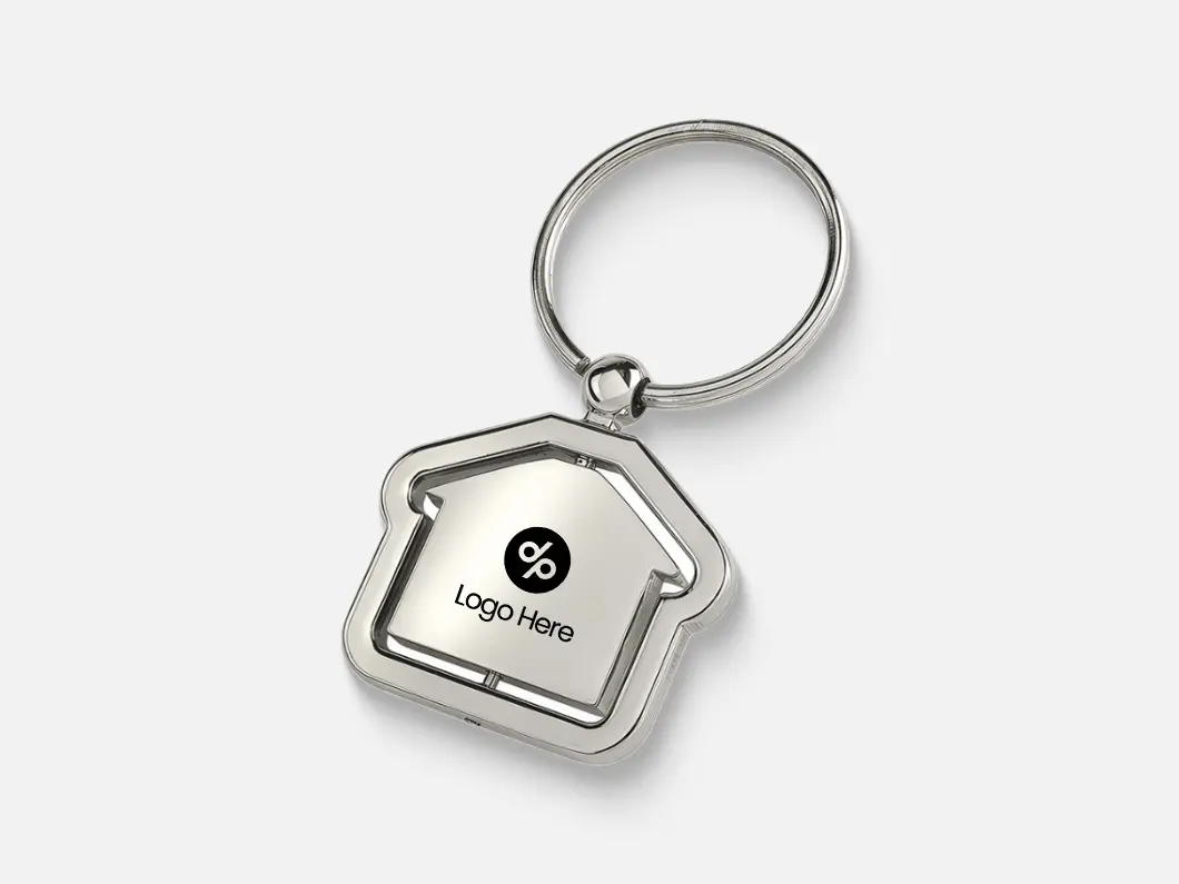 House-Shaped Spinner Metal Keychain