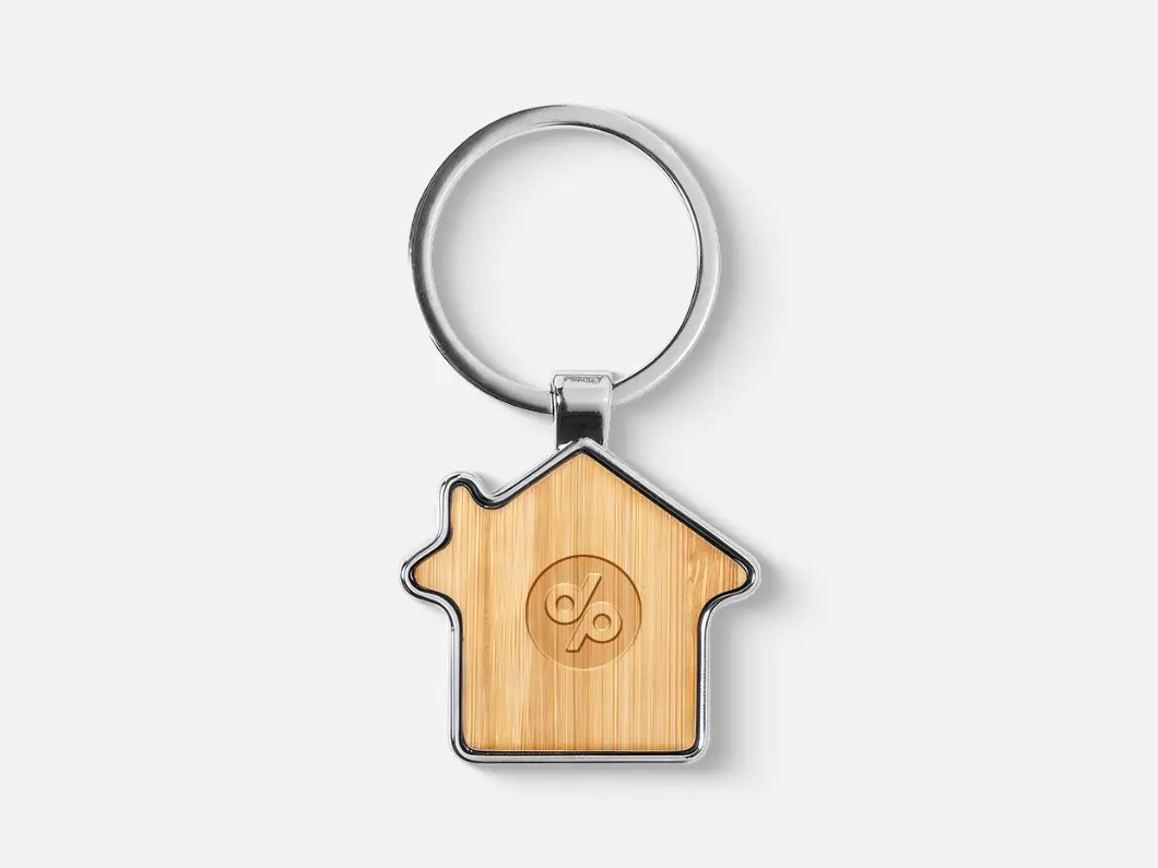 Bamboo House-Shaped Keychain
