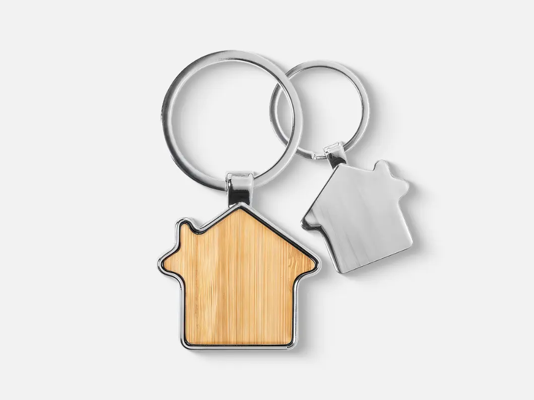 Bamboo House-Shaped Keychain - View 2
