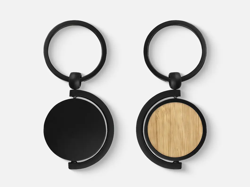 Triple Spinner Bamboo Keychain - Overview