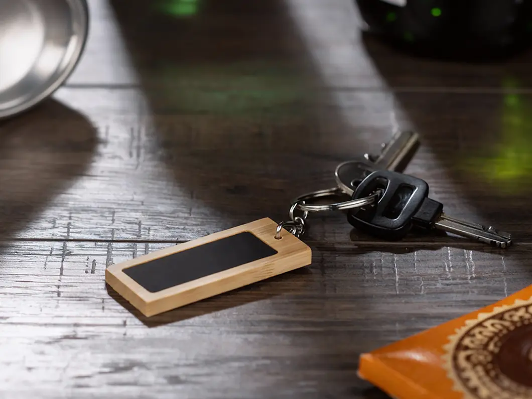Bamboo Keychain with Black Chrome Plate - Overview