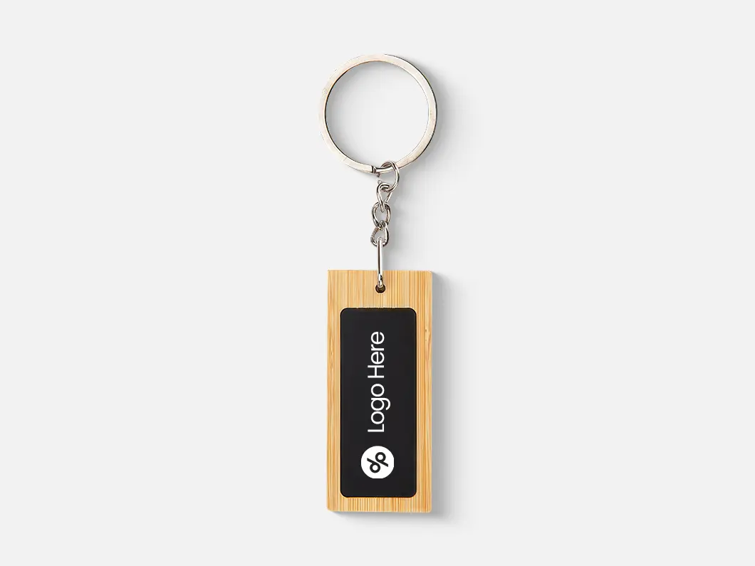 Bamboo Keychain with Black Chrome Plate