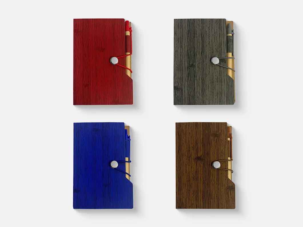 Faux Wood Grain Notepad Organizer Set - View 2