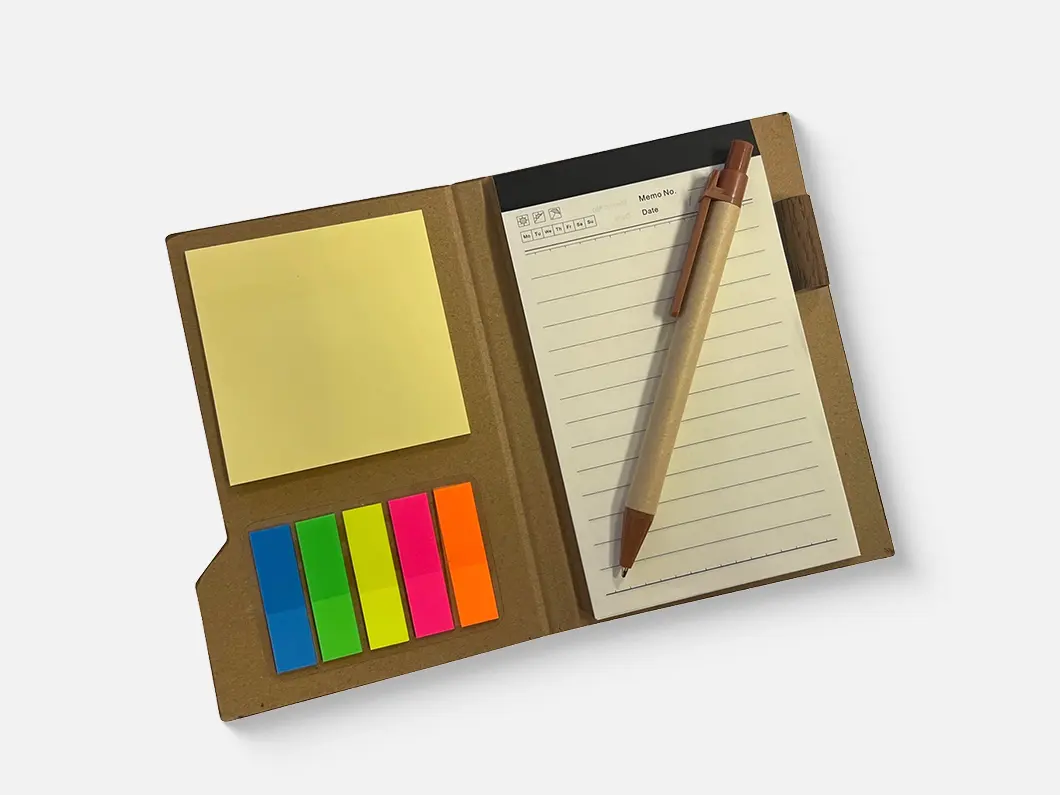Faux Wood Grain Notepad Organizer Set - View 3