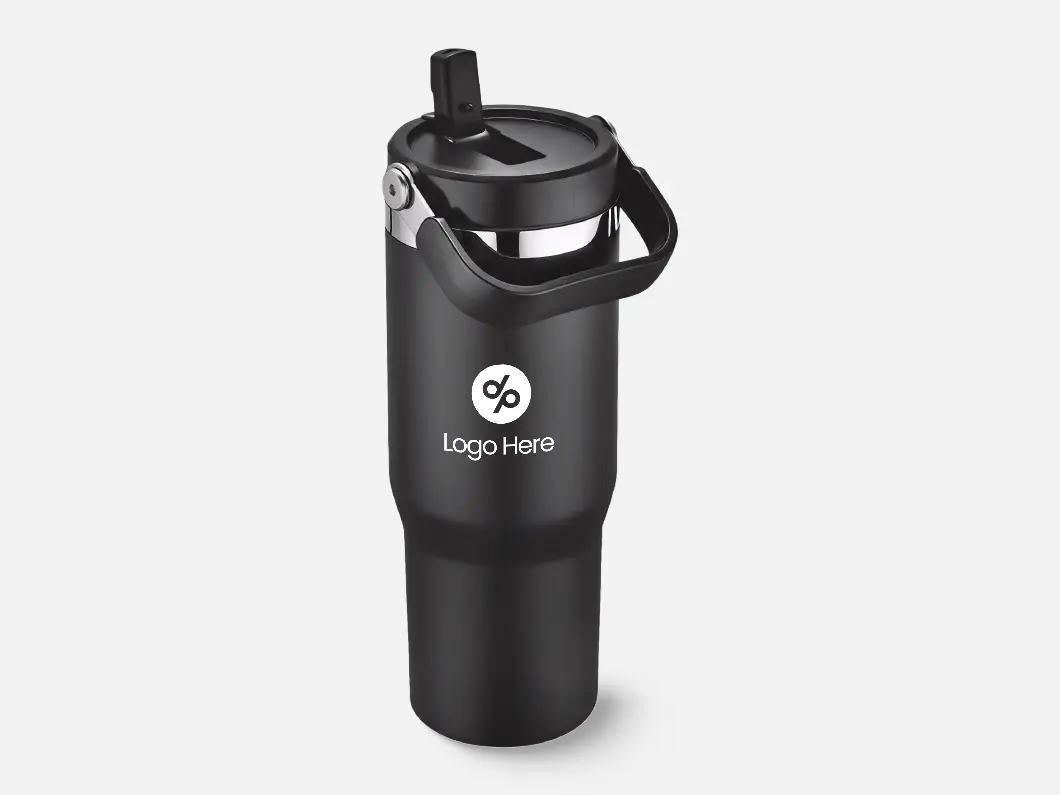 30oz Stainless Flip Lid Handle Tumbler - View 3