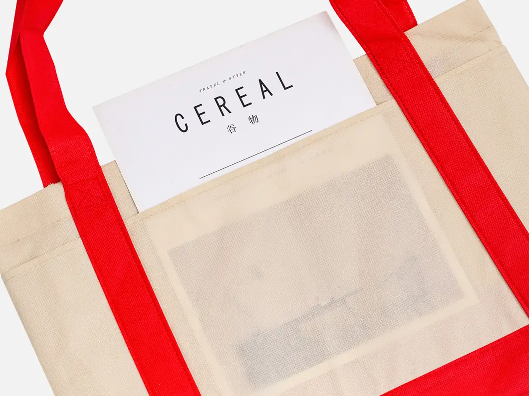 Non-Woven Tote Bag with Contrast Handles - View 4