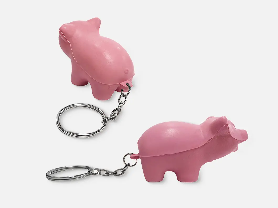 Pig Stress Reliever Keychain - Overview
