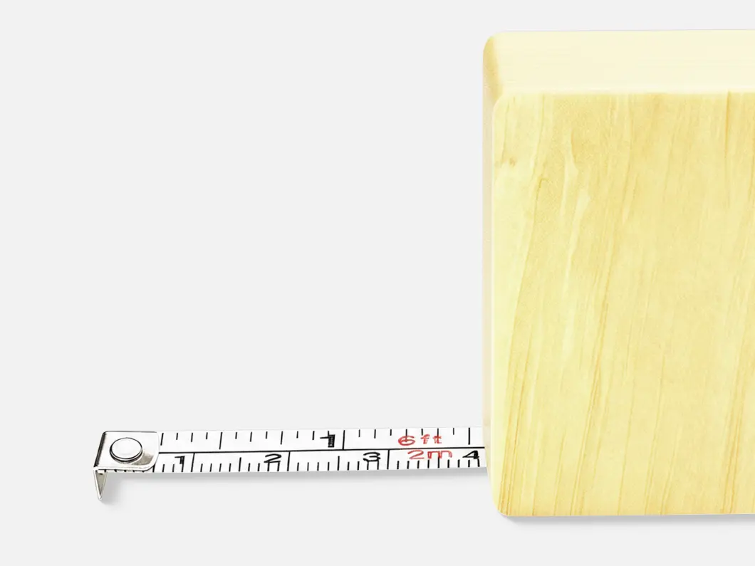 Bamboo Tape Measure Keychain - View 2