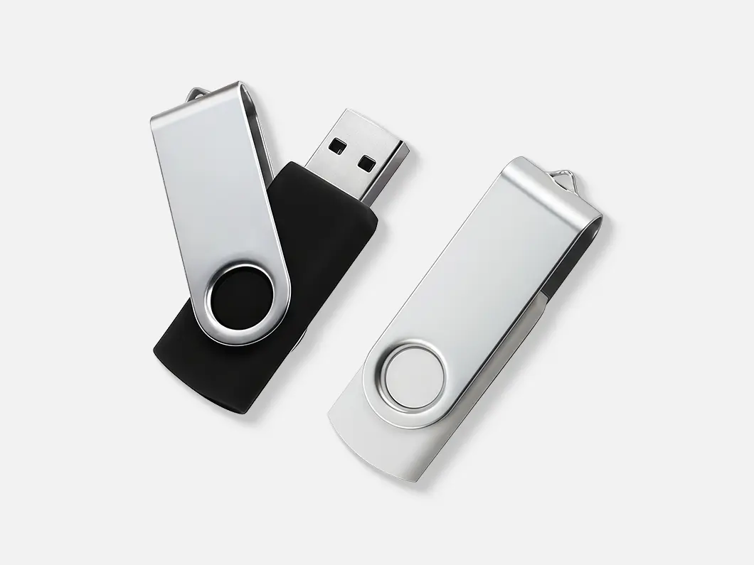 Metal Swivel USB 2.0 Flash Drive - View 3