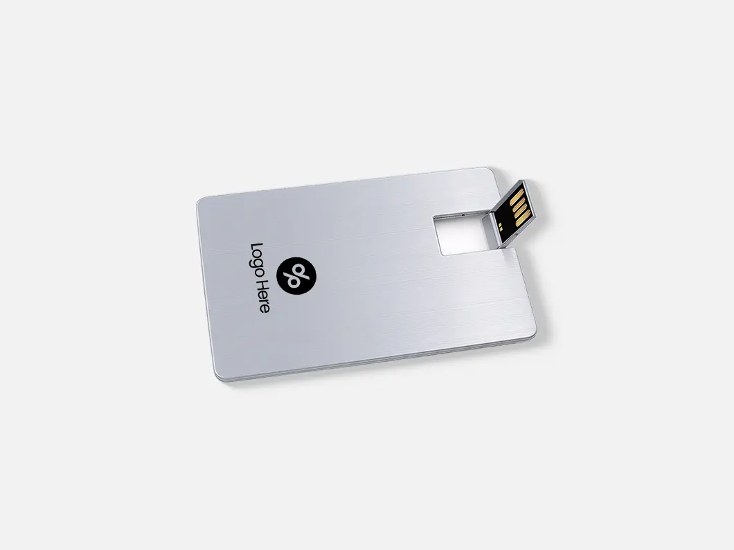 Ultra-Thin Metal Credit Card USB 2.0 Flash Drive - View 3