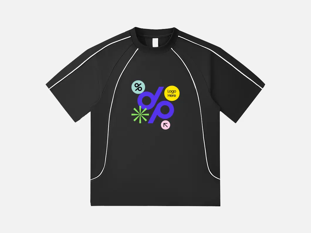 Contrast Piping Oversized T-Shirt - View 4