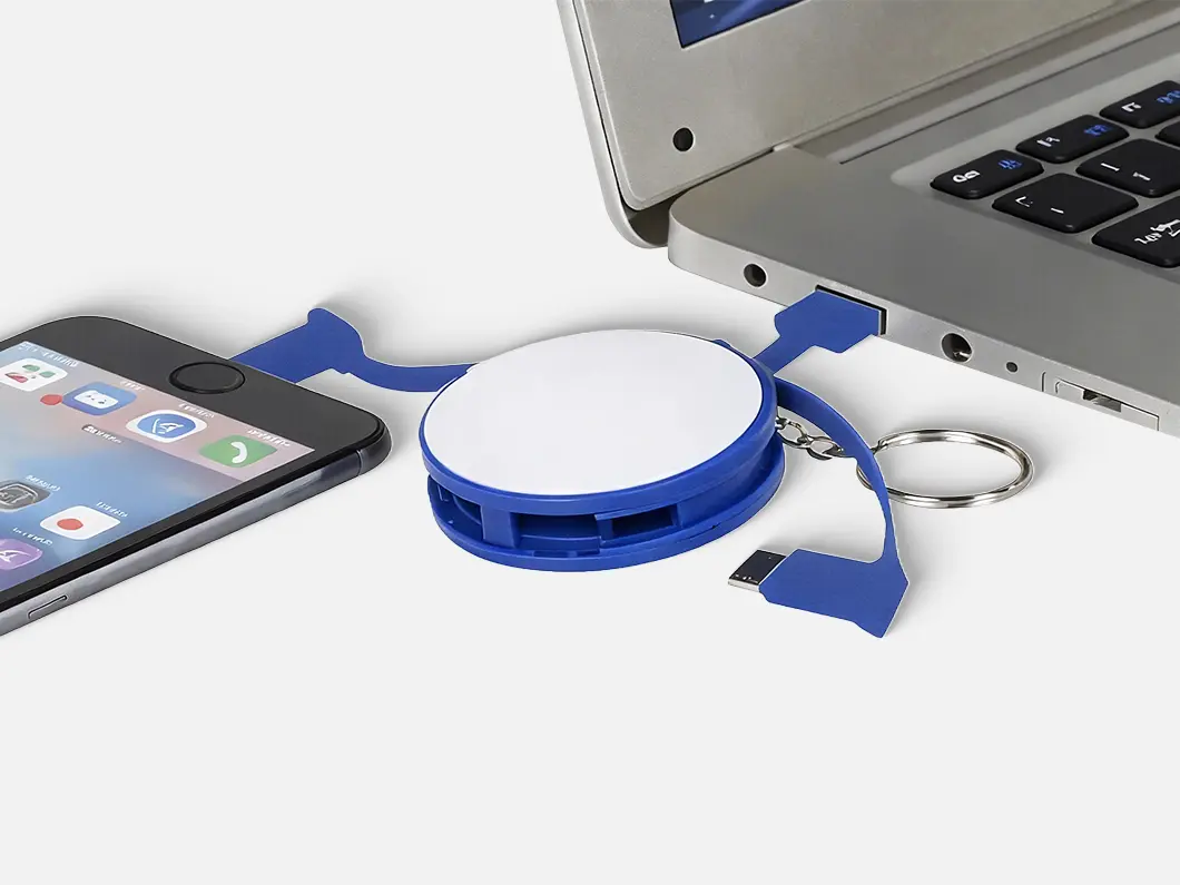 3-in-1 Retractable Charging Cable Keychain - View 2