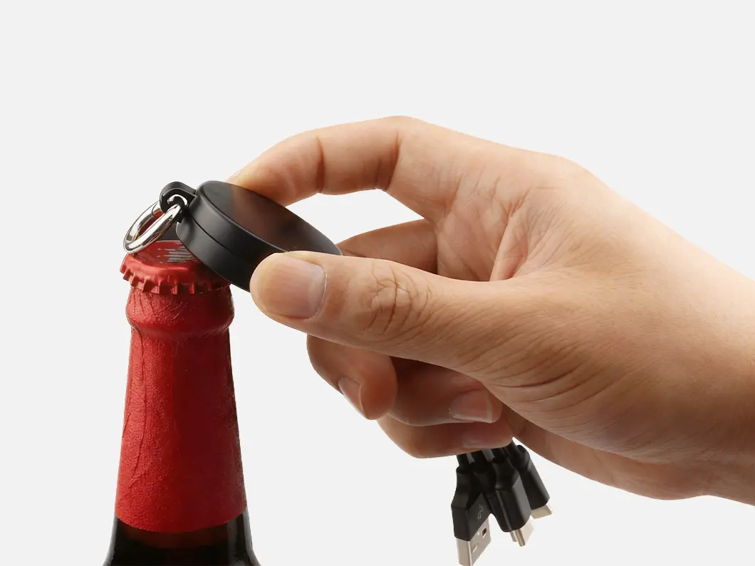 4-in-1 Bottle Opener Charging Cable Keychain