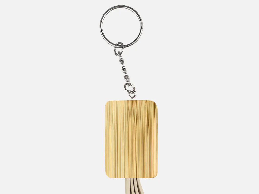 4-in-1 Bamboo Keychain Charger