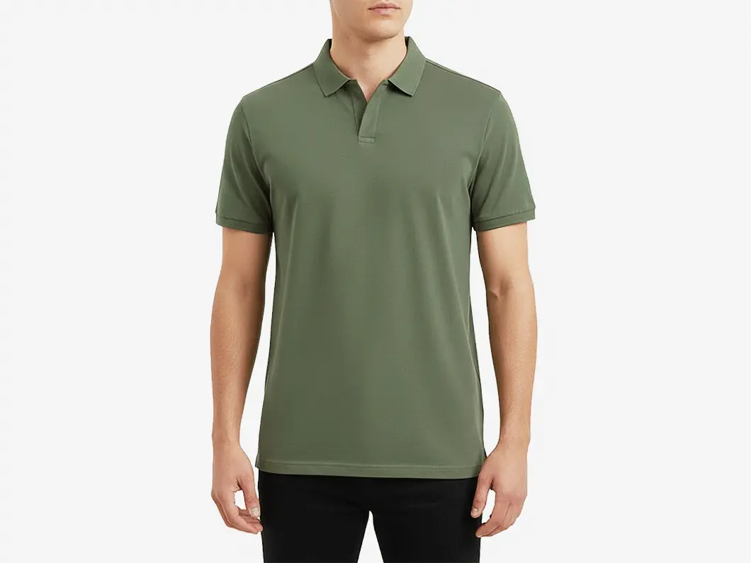 Minimal Pique Polo Shirt - View 1