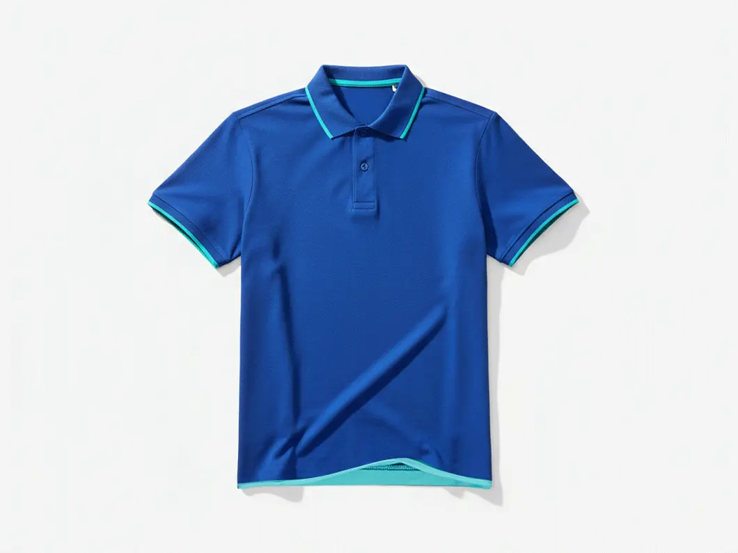 Contrast Detail Polo Shirt - View 2