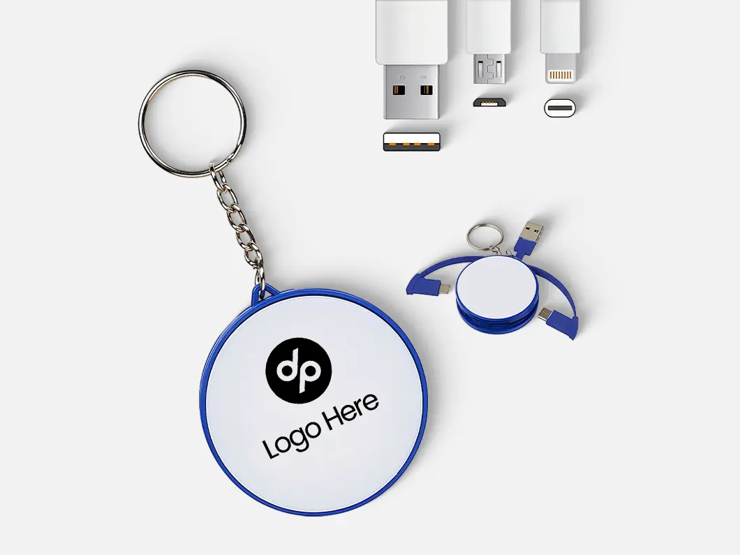 3-in-1 Retractable Charging Cable Keychain