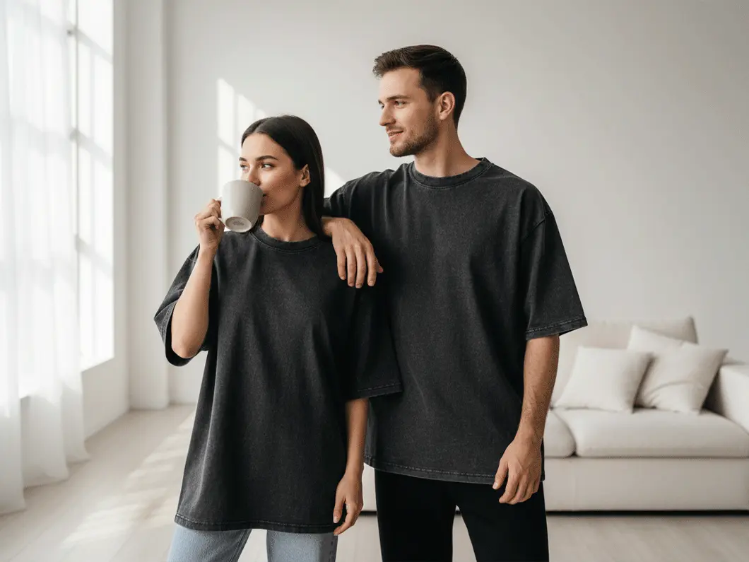 Premium Washed Cotton T-Shirt - View 1